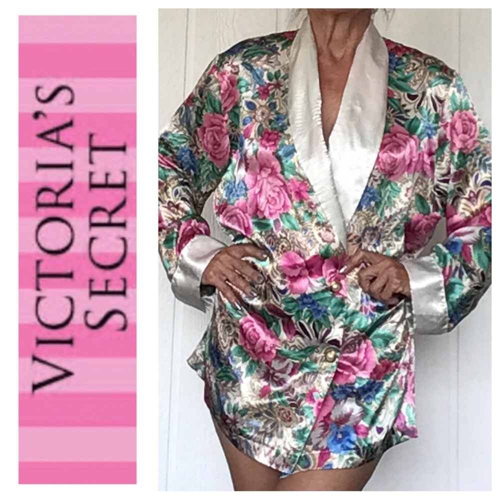 VICTORIAS SECRET VINTAGE SATIN SLEEP SHIRT SIZE LARGE